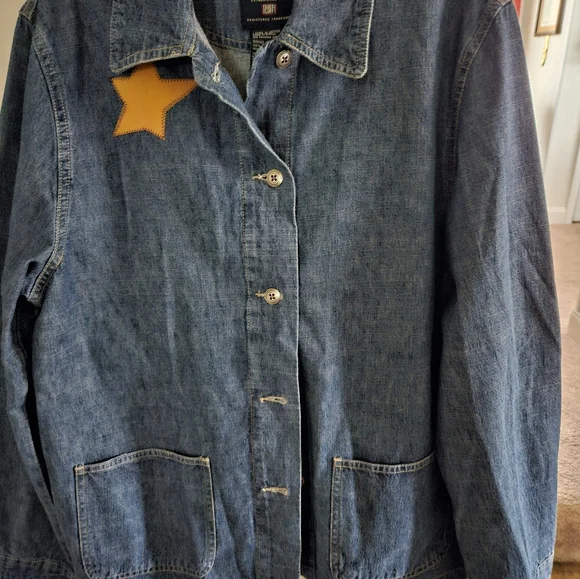 Faded Glory denim ladies jacket size M American flag - Picture 7 of 9